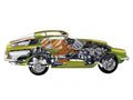 Maserati Mistral cutaway A4 Photo Print