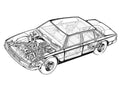 Maserati Quattroporte II 1974 cutaway A4 Photo Print