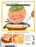 Mashabanana Bananas Fork 1950s Vintage Retro Advert Poster