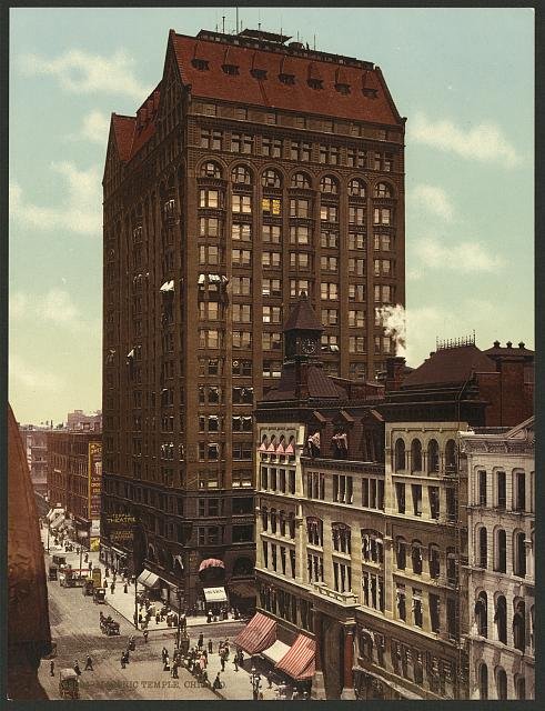 Masonic Temple Chicago Vintage A4 Photo Print