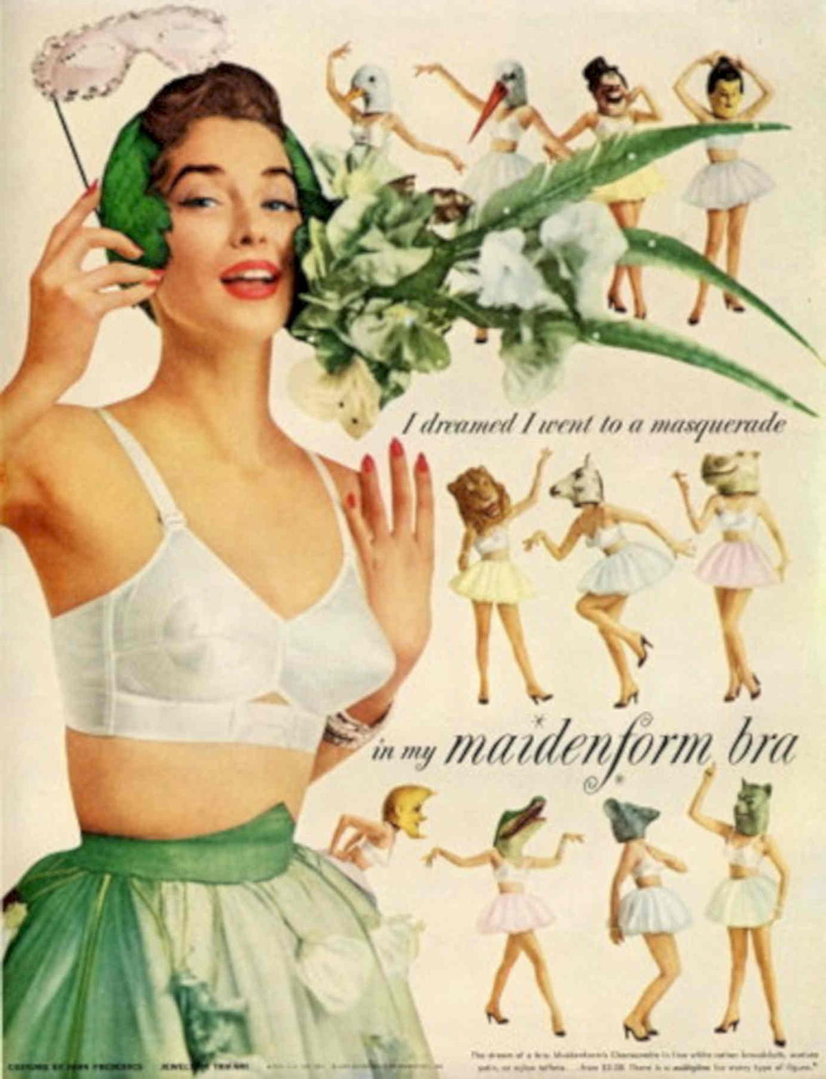 Masquerade Bra Dream 1950s Vintage Retro Advert Poster