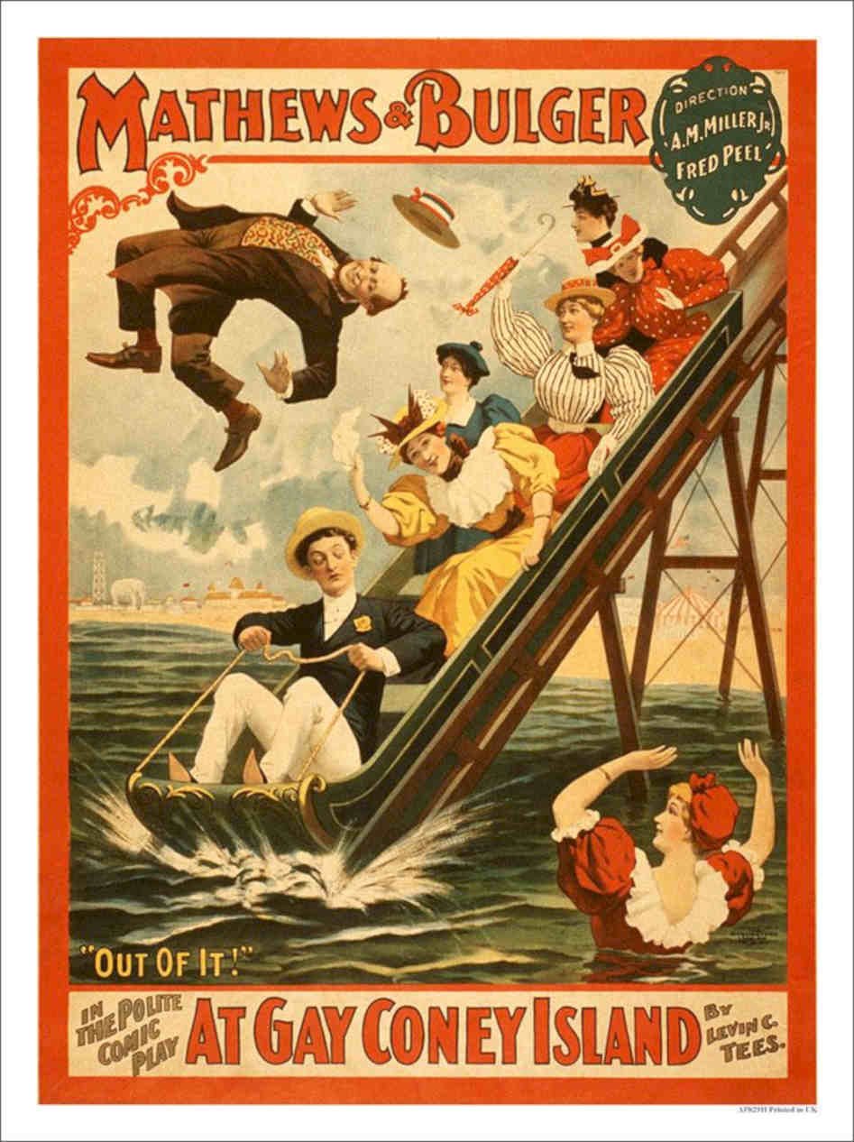 Mathews And Bulger At Gay Coney Island Vintage Retro Advert Poster A4 Photo Pri
