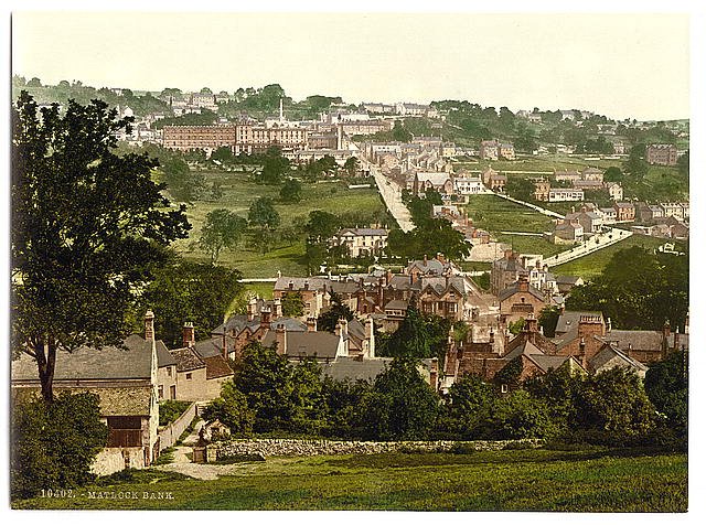 Matlock Bank showing hydropathic Derbyshire Vintage A4 Photo Print