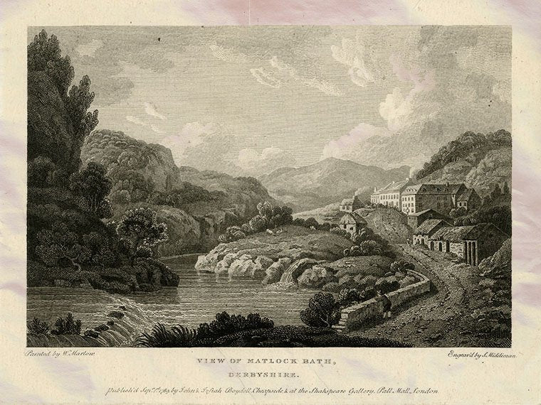 Matlock Bath Derbyshire England Middiman Marton 1789 Vintage A4 Photo Print