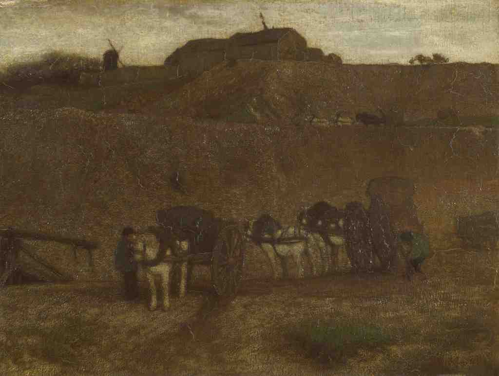 Matthijs Maris Men unloading Carts, Montmartre A4 Photo Print