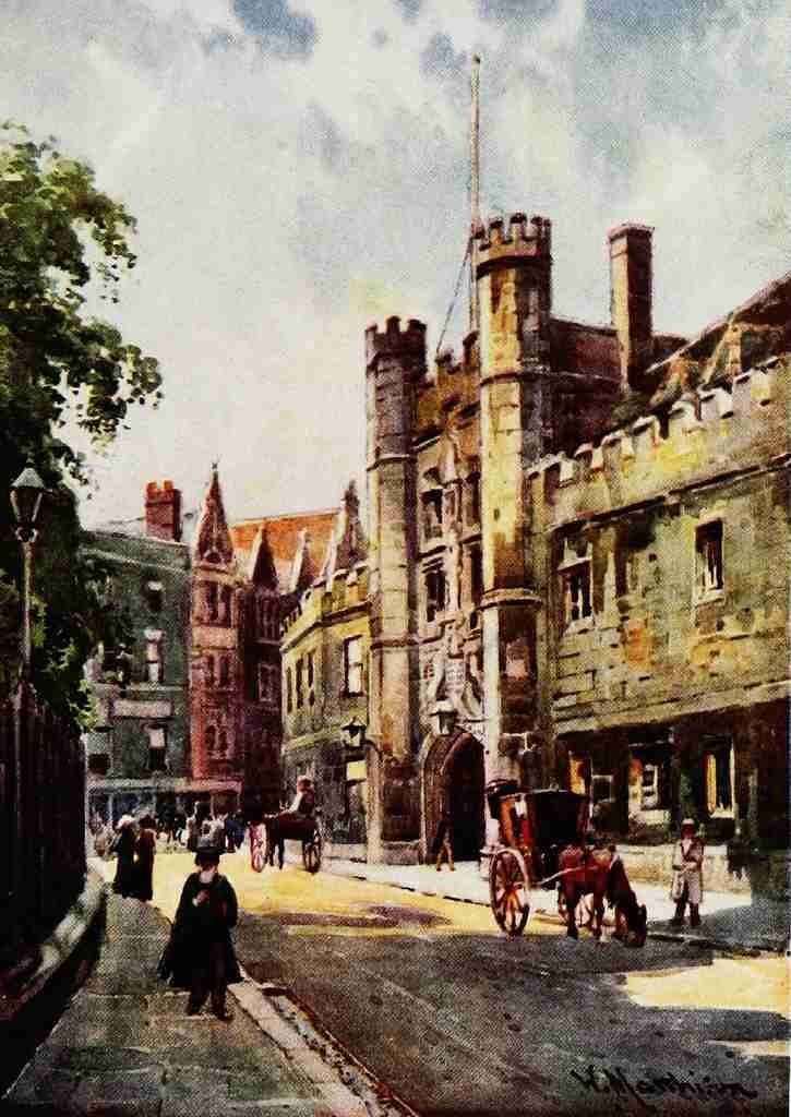 Matthison William 1853 1926 Cambridge 1916 Gateway of Christs College Vintage A4 Photo Print