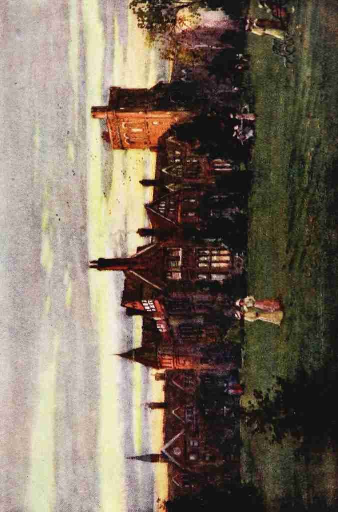Matthison William 1853 1926 Cambridge 1916 Girton College in the evening A4 Photo Print