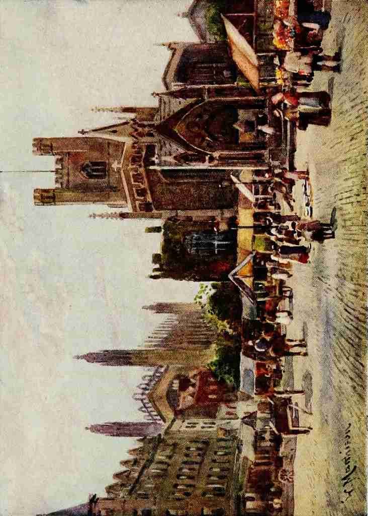 Matthison William 1853 1926 Cambridge 1916 Market Square A4 Photo Print