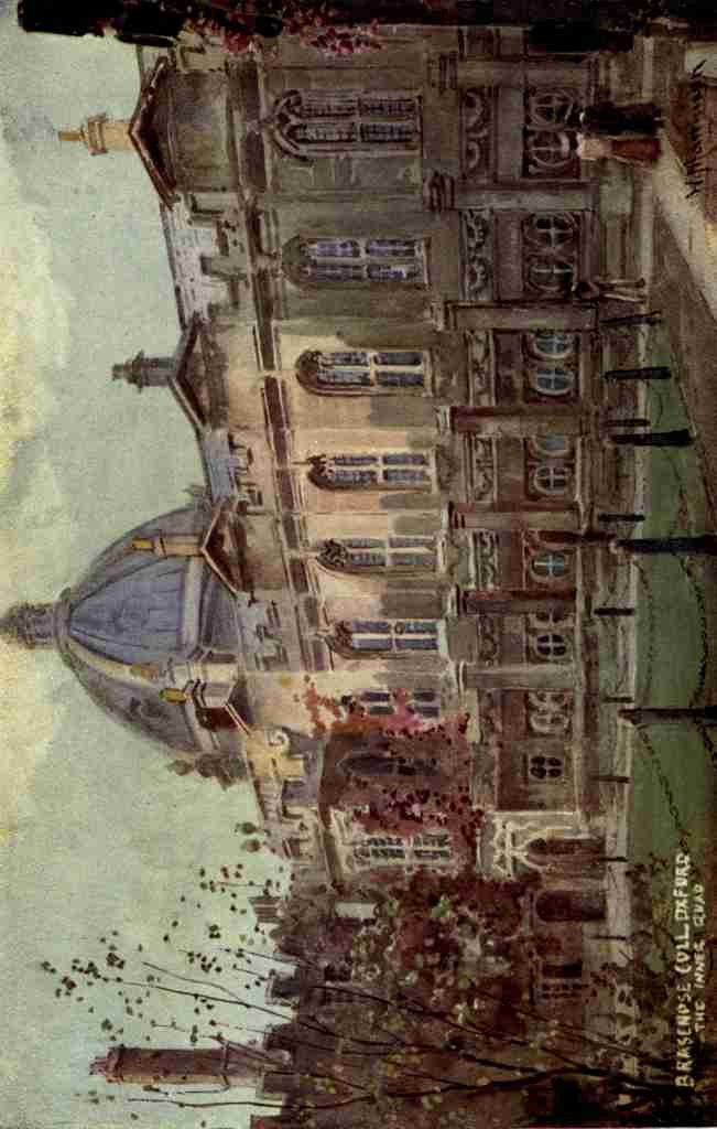 Matthison William 1853 1926 Oxford 1905 Brasenose College the inner Quadrangle A4 Photo Print
