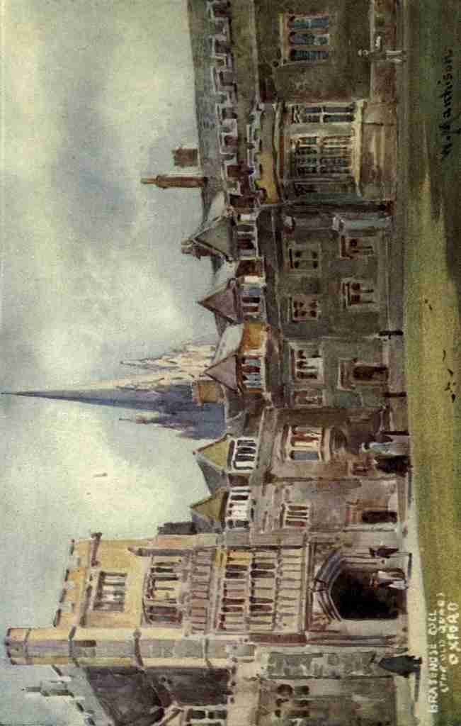 Matthison William 1853 1926 Oxford 1905 Brasenose College the old Quadrangle A4 Photo Print