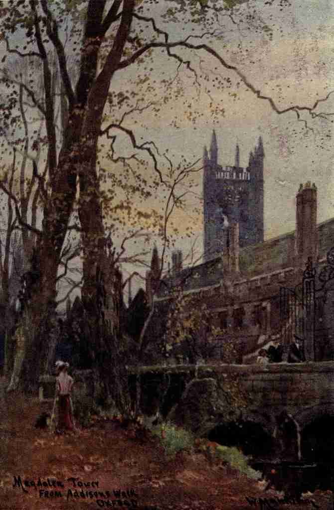 Matthison William 1853 1926 Oxford 1905 Magdalen Tower from Addisons Walk A4 Photo Print