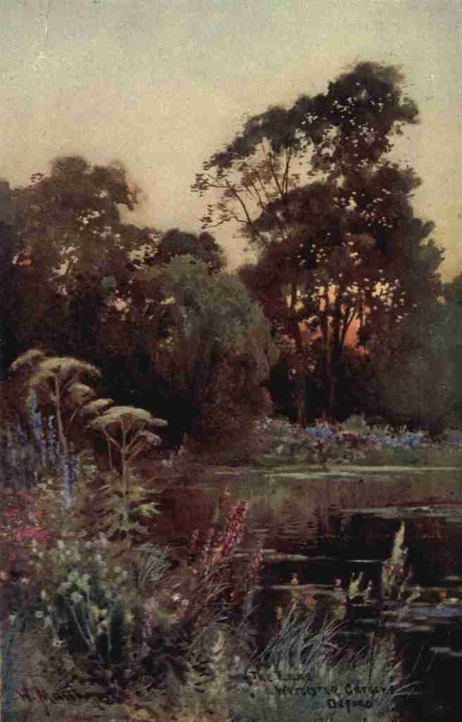 Matthison William 1853 1926 Oxford 1905 The Lake Worcester Gardens A4 Photo Print