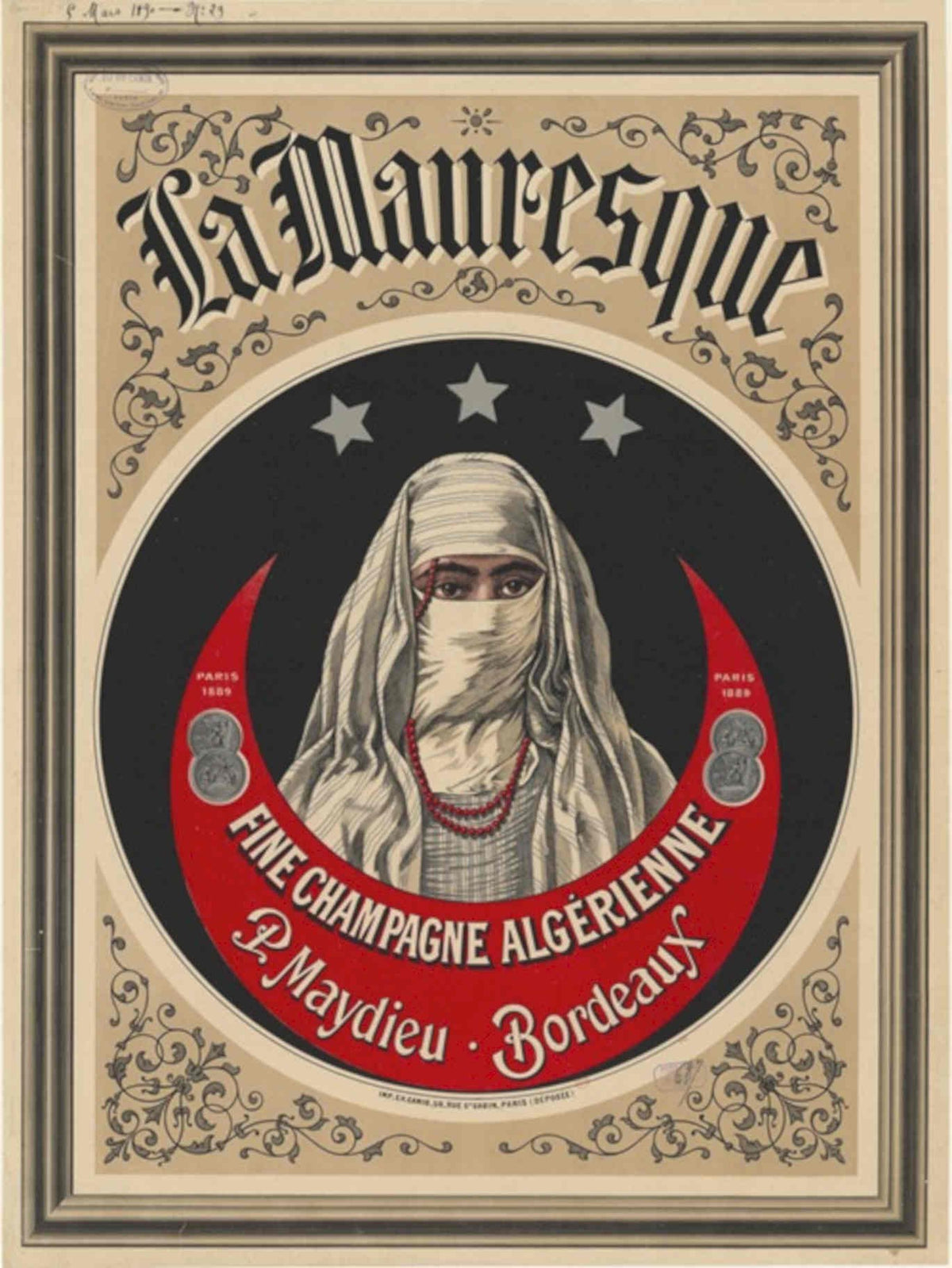 Maureisque Champagne Algerienne Vintage Retro Advert Poster