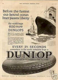 Mauretania Dunlop 1916 Vintage Retro Advert Ads A4 Photo Print