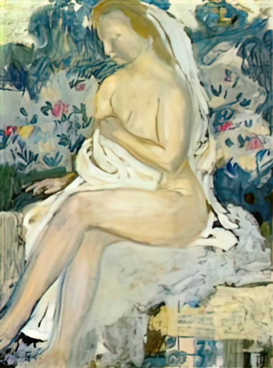 Maurice Denis bathsheeba blue background Art A4 Photo Print