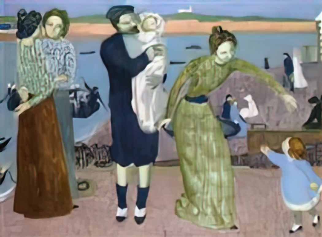 Maurice Denis parisians at the seaside evening Art A4 Photo Print