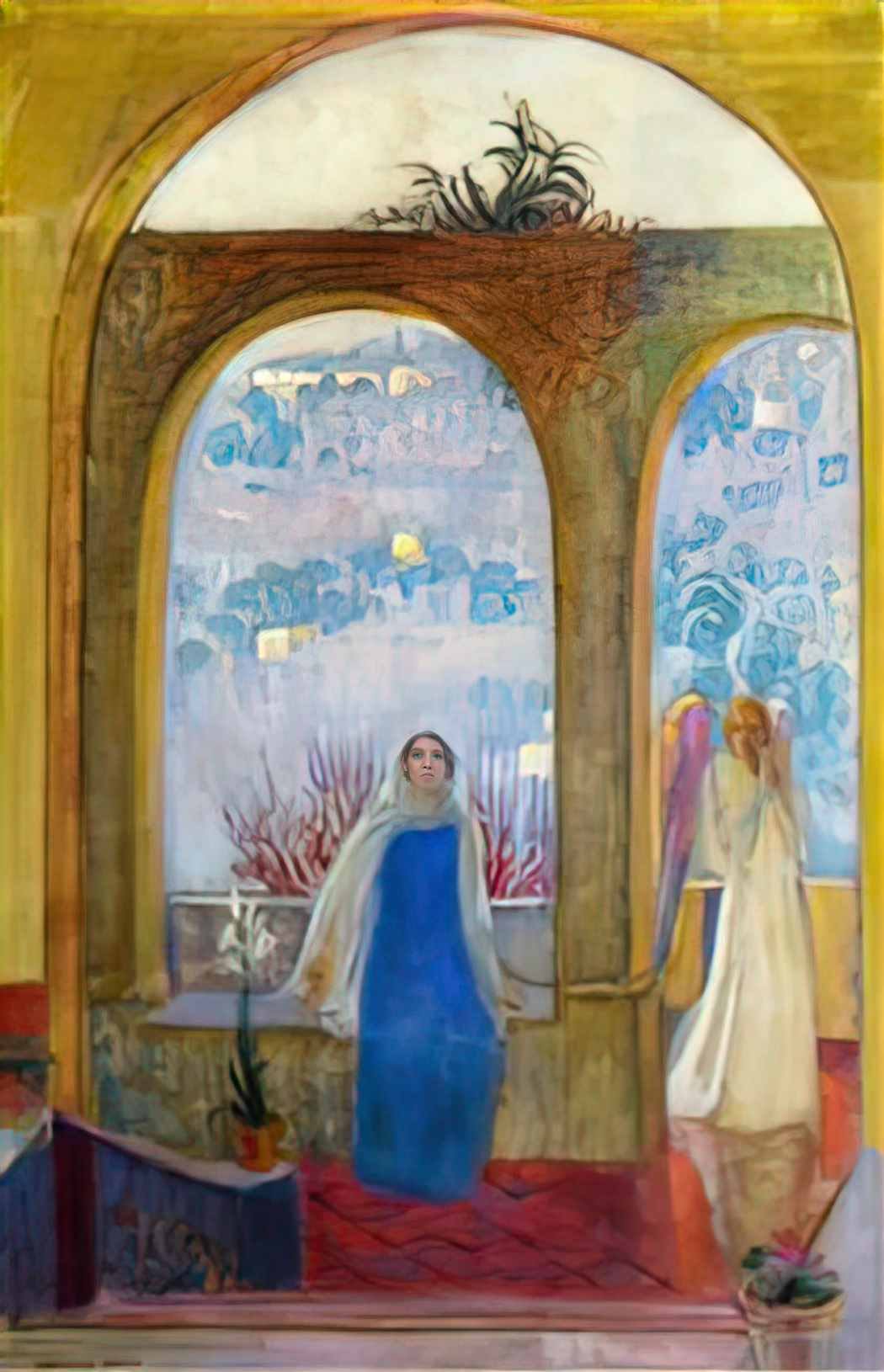 Maurice Denis the annunciation under the arch with lilies Art A4 Photo Print