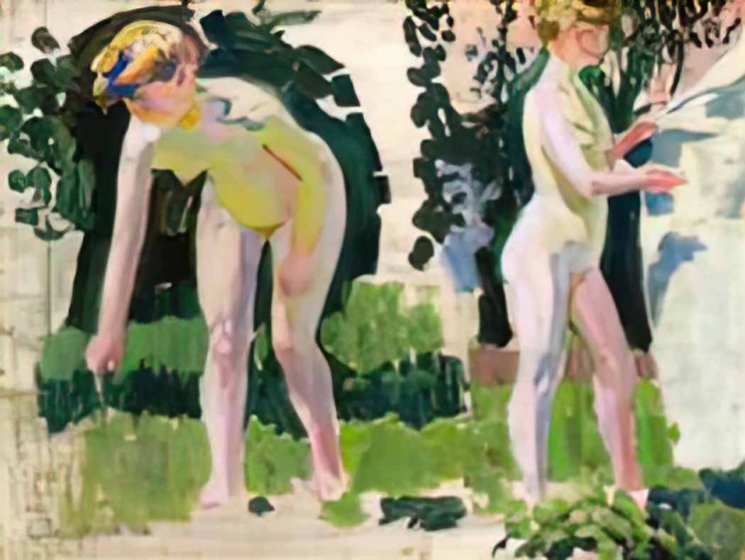 Maurice Denis two studies of a nude outdoors Art A4 Photo Print