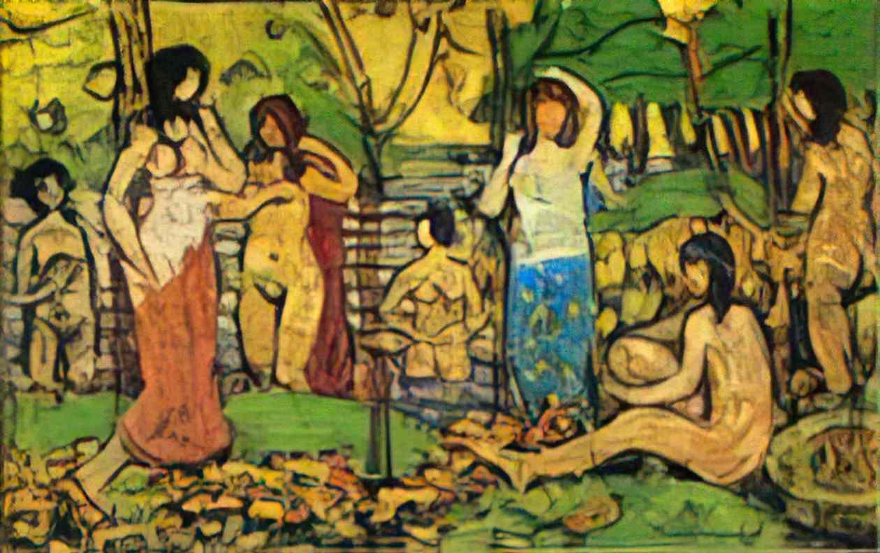 Maurice Prendergast beach no 3 Art A4 Photo Print