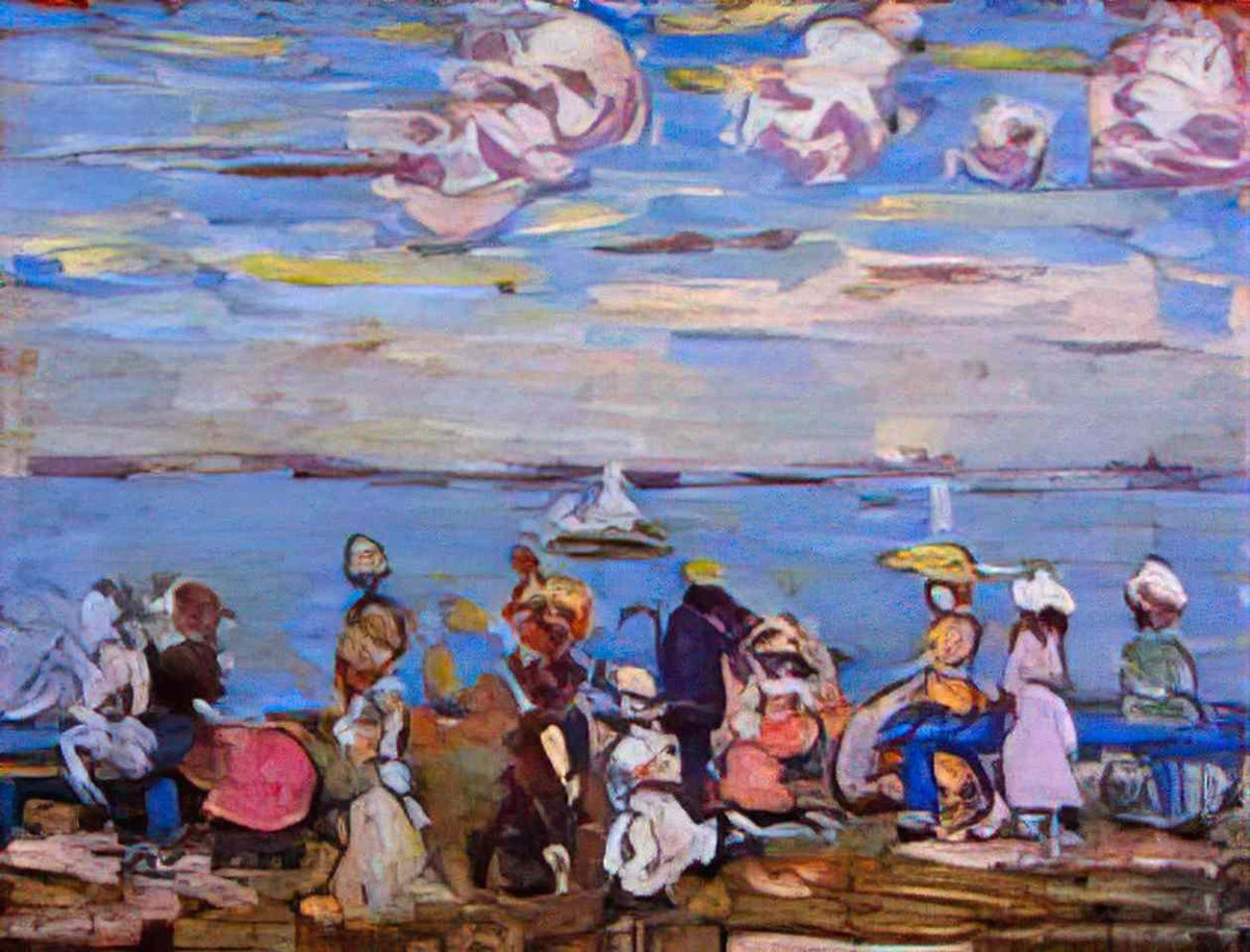 Maurice Prendergast beach scene no 4 Art A4 Photo Print