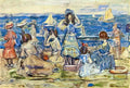 Maurice Prendergast beach scene with boats Art A4 Photo Print