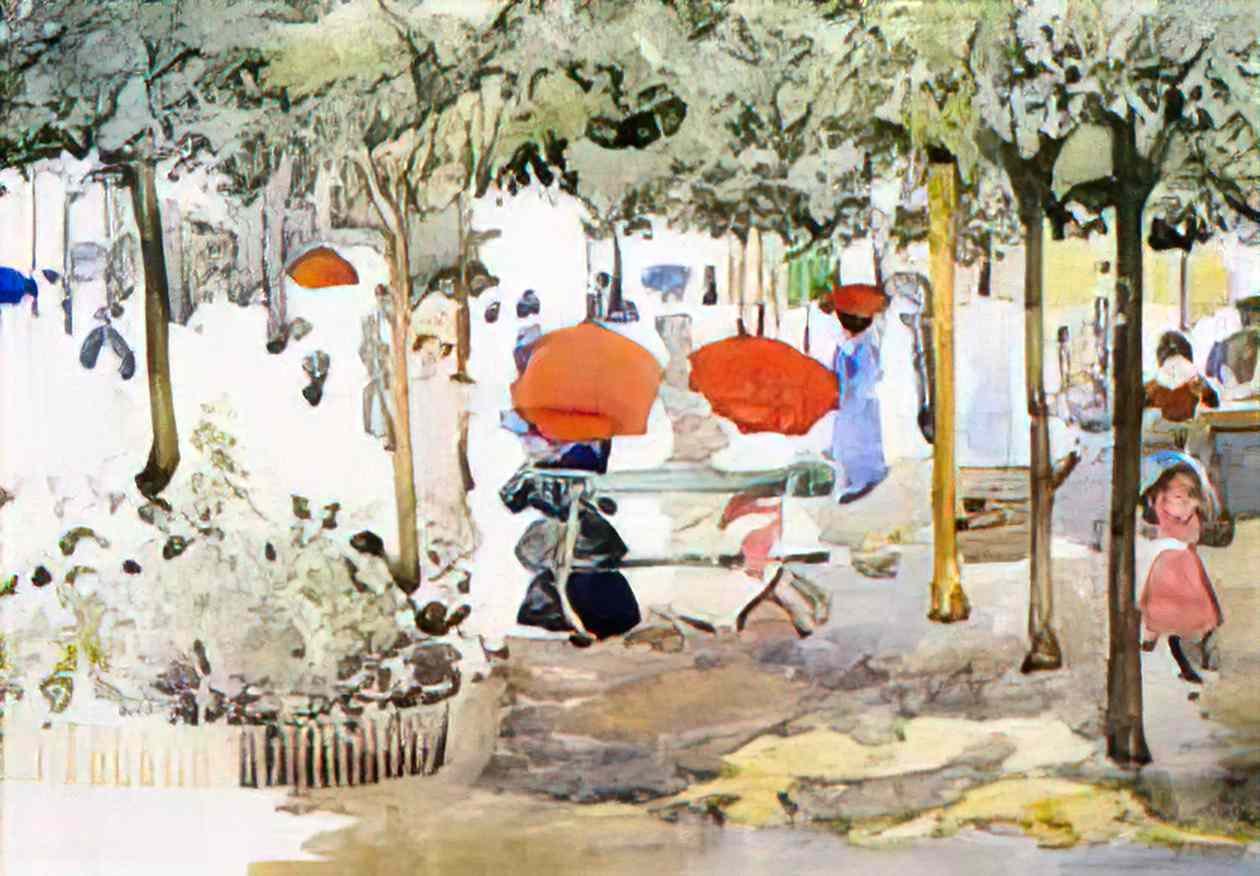 Maurice Prendergast central park Art A4 Photo Print