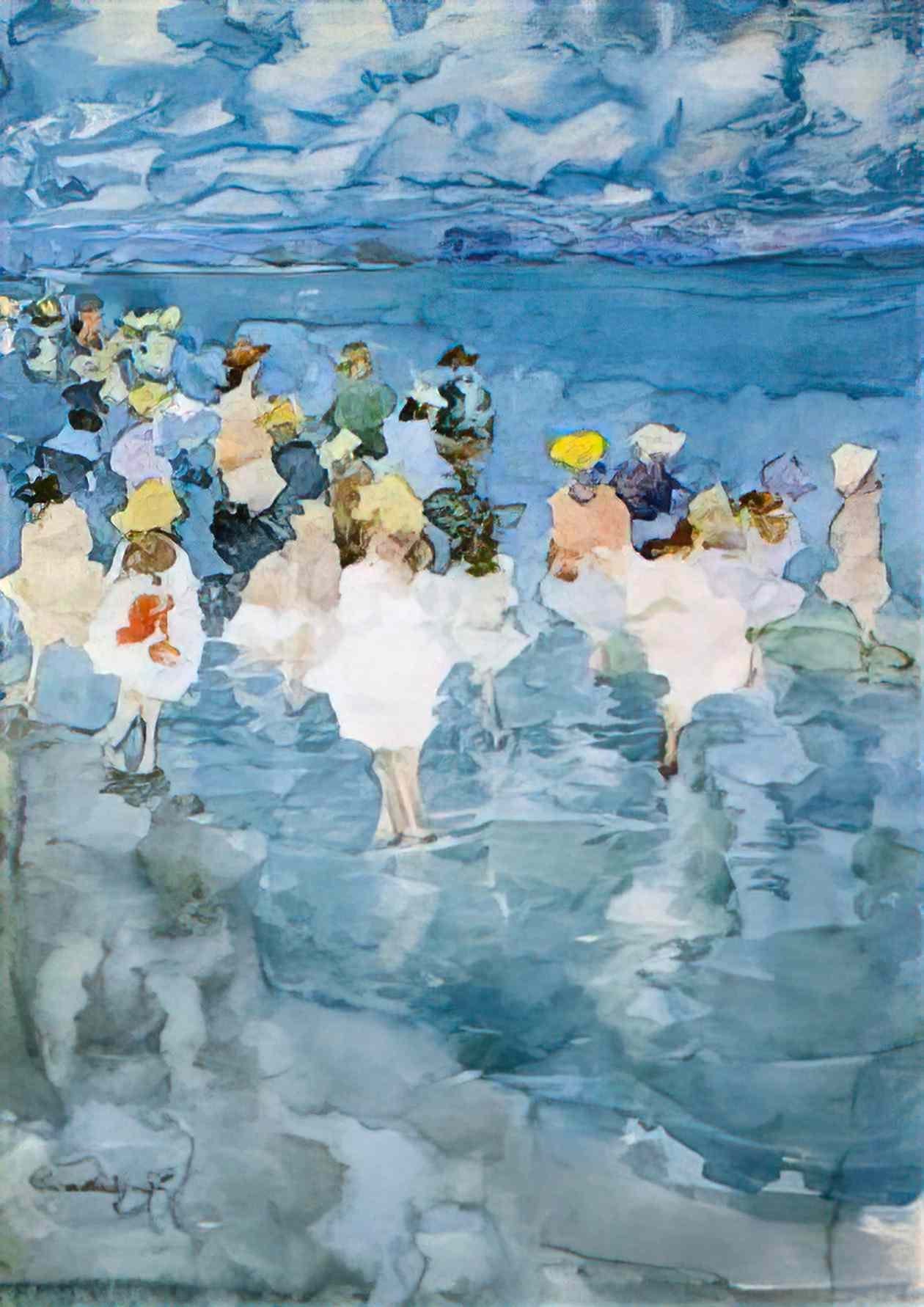 Maurice Prendergast children at the beach Art A4 Photo Print