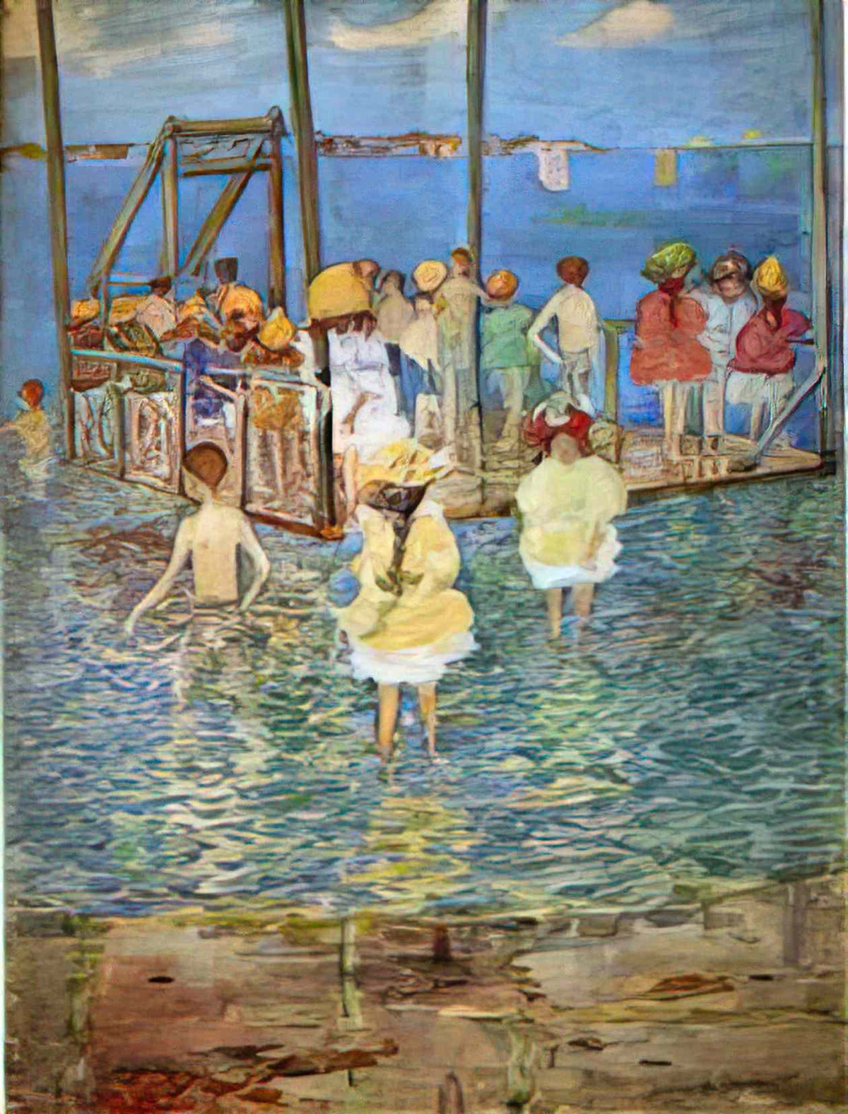 Maurice Prendergast children on a raft 1896 Art A4 Photo Print