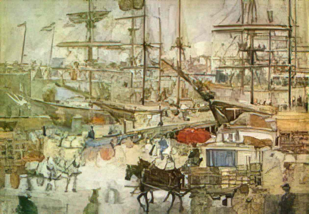 Maurice Prendergast docks east boston Art A4 Photo Print