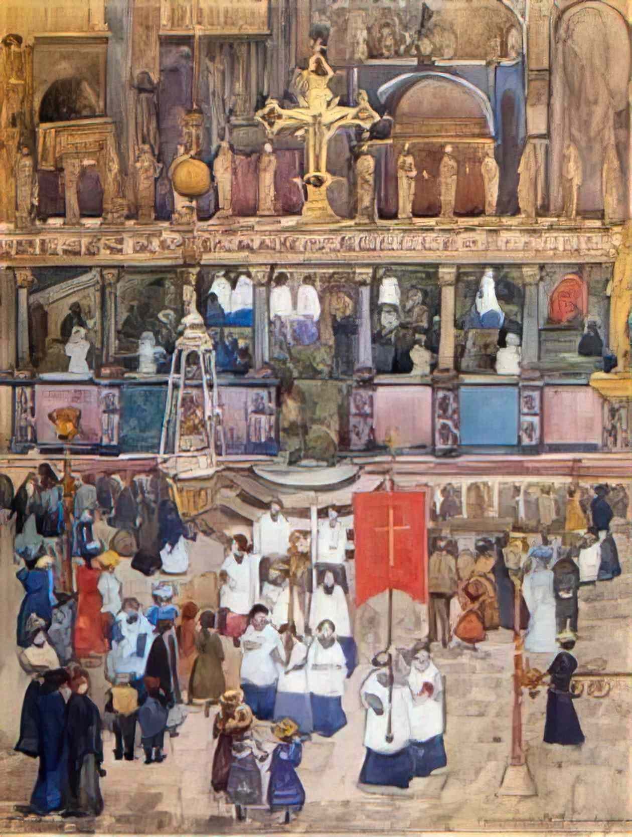 Maurice Prendergast easter procession st mark s Art A4 Photo Print