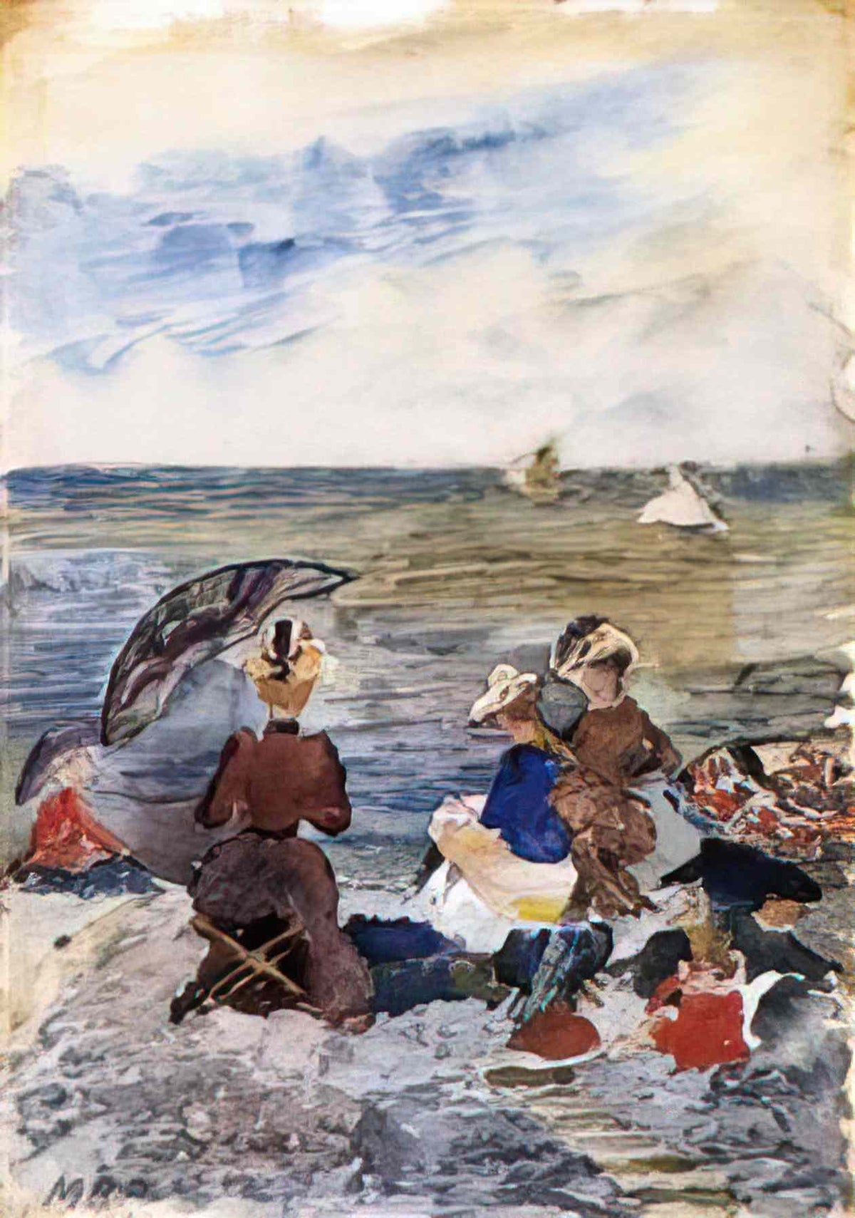 Maurice Prendergast figures on the beach Art A4 Photo Print