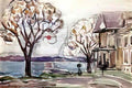 Maurice Prendergast house by the sea Art A4 Photo Print