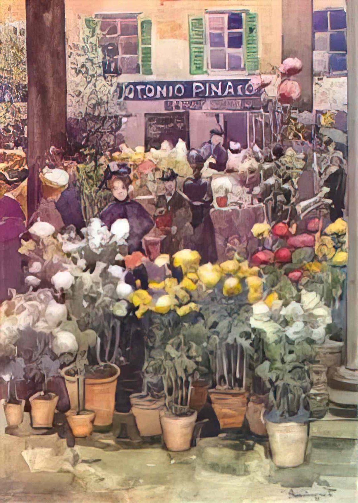 Maurice Prendergast italian flower market 1898 Art A4 Photo Print