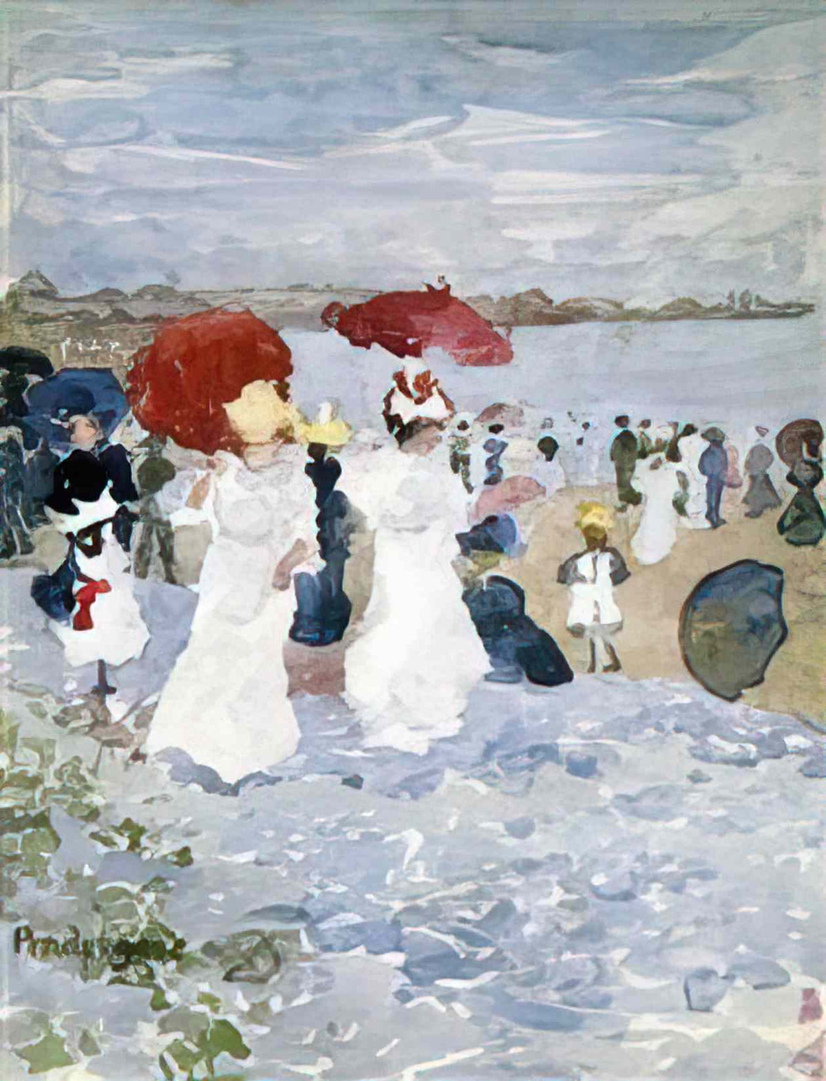 Maurice Prendergast ladies with parasols Art A4 Photo Print