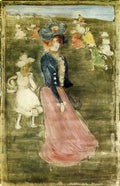 Maurice Prendergast lady in a pink skirt Art A4 Photo Print