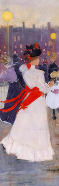 Maurice Prendergast lady with a red sash Art A4 Photo Print