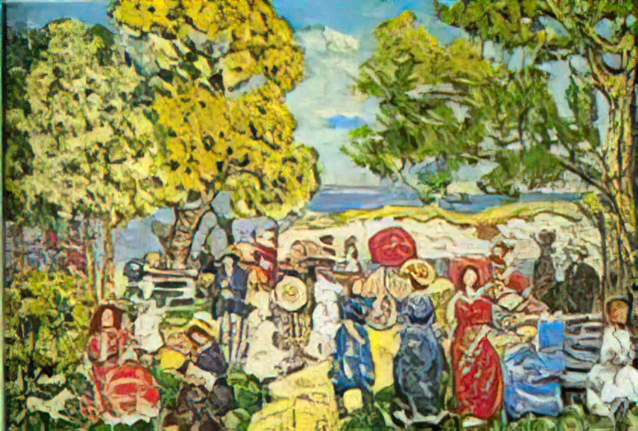 Maurice Prendergast landscape with figures Art A4 Photo Print
