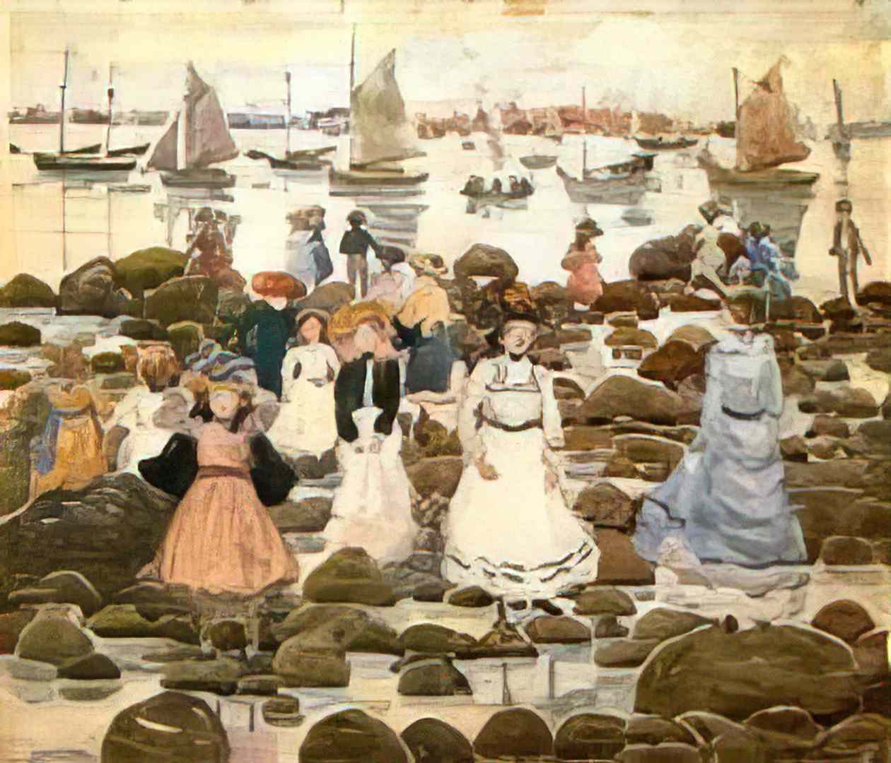 Maurice Prendergast low tide beachmont Art A4 Photo Print
