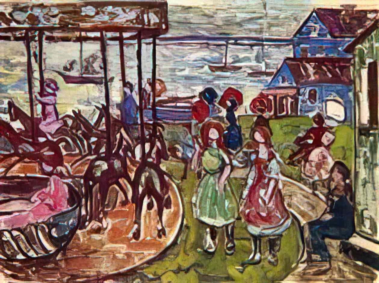 Maurice Prendergast merry go round Art A4 Photo Print