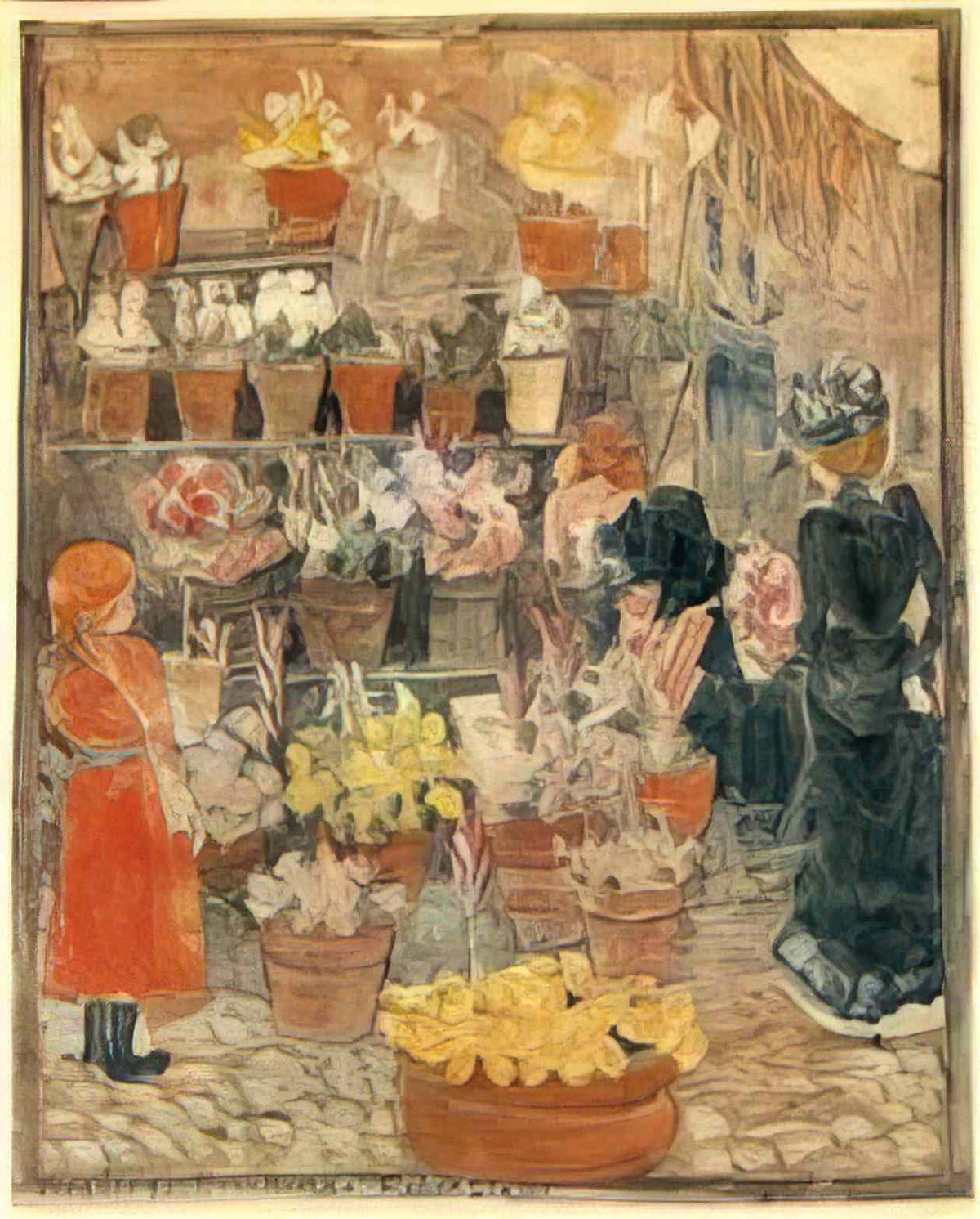 Maurice Prendergast roma flower stall also known as flower stall or ro Art A4 Photo Print