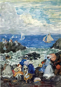 Maurice Prendergast surf nantasket Art A4 Photo Print