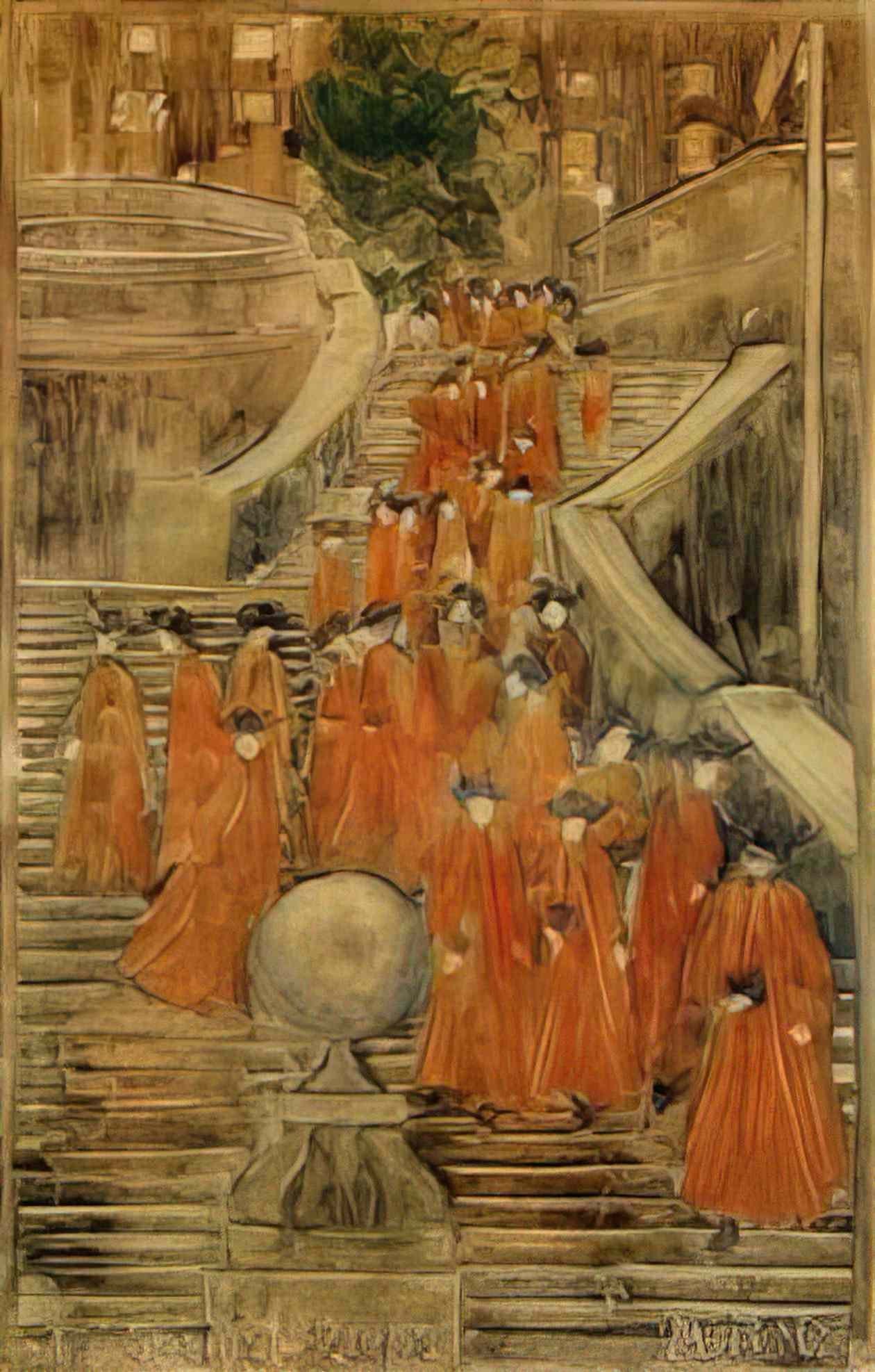 Maurice Prendergast the spanish steps Art A4 Photo Print