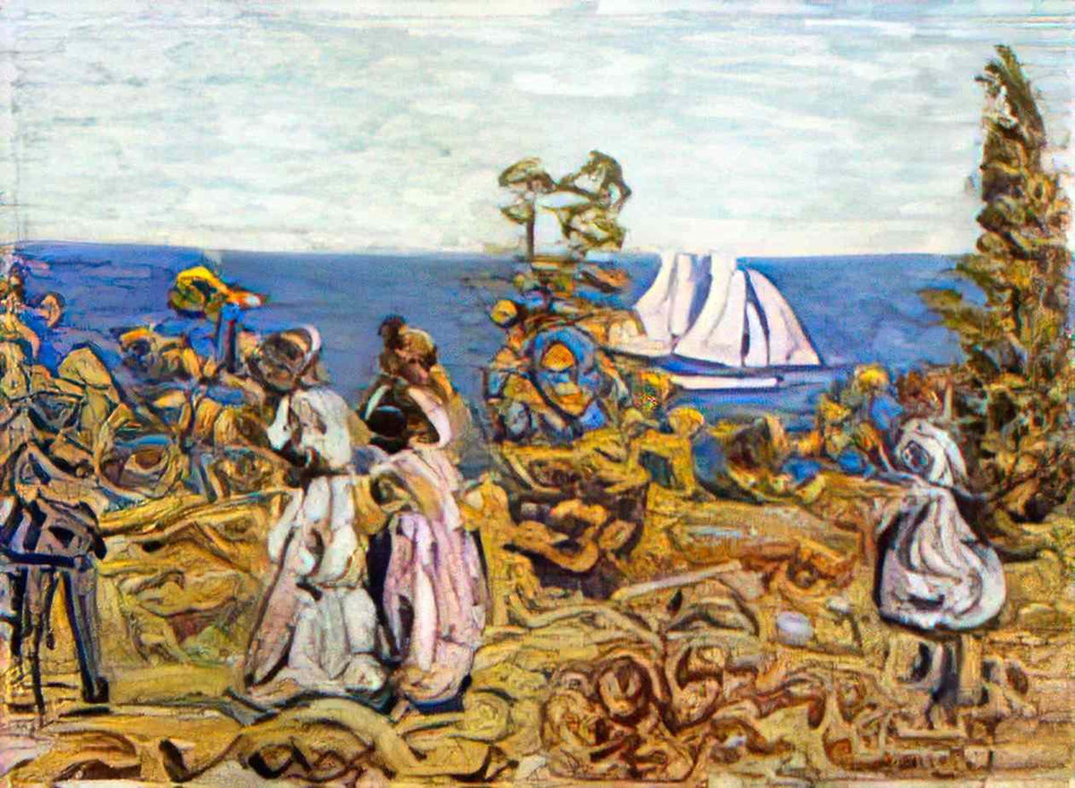 Maurice Prendergast viewing the sailboat Art A4 Photo Print