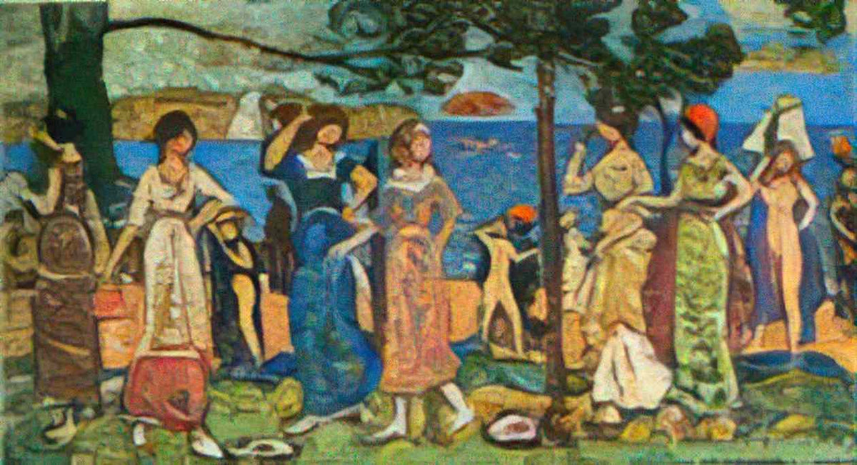 Maurice Prendergast women at seashore Art A4 Photo Print