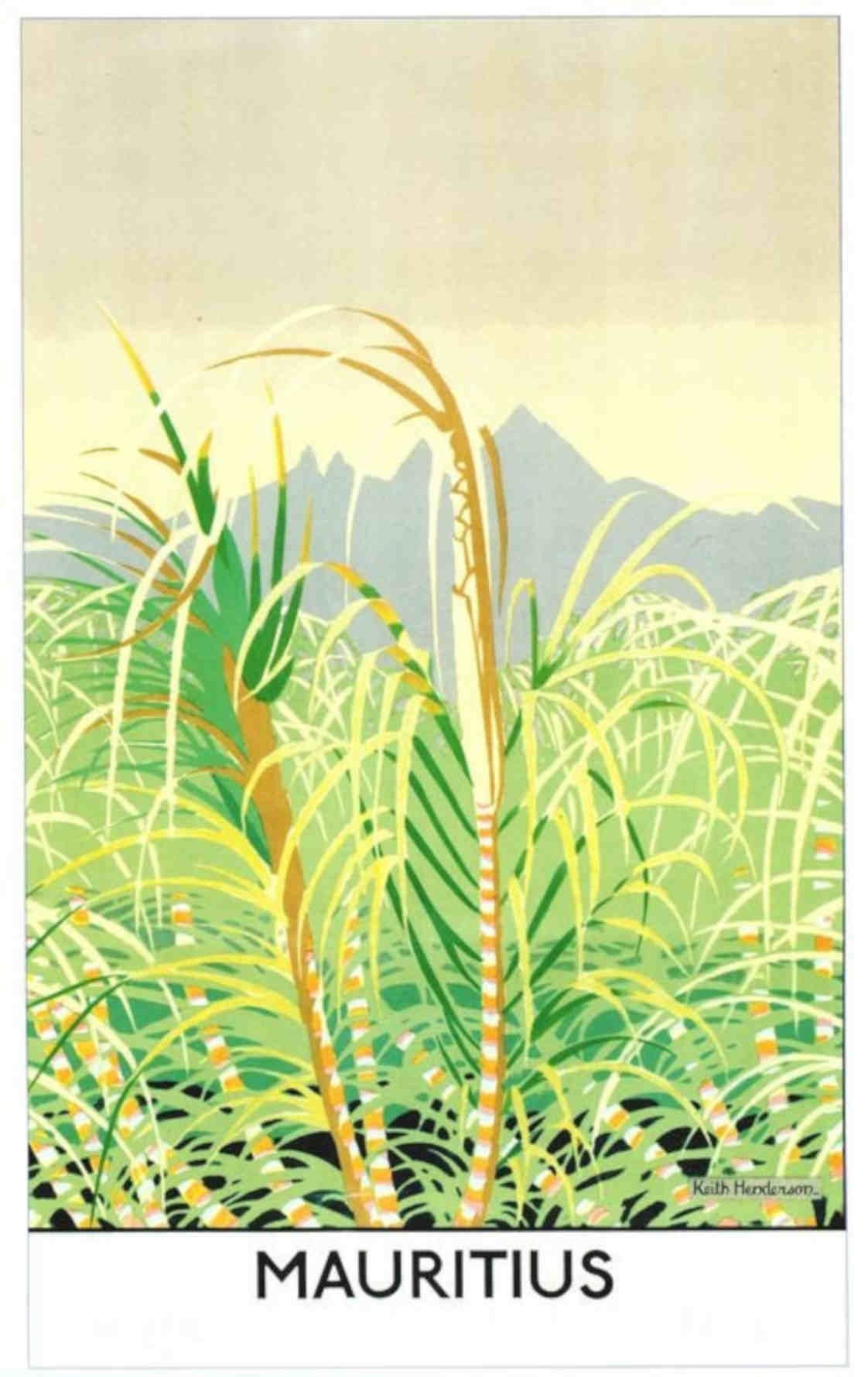 Mauritius Sugarcane Mountains Vintage Retro Advert Poster A4 Photo Print