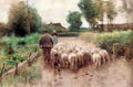 Mauve Anton Bringing Home The Flock A4 Photo Print