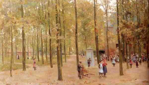 Mauve Anton The Brink In Laren With Children Playing A4 Photo Print
