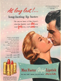 Max Factor Lipstick 1 1950s Vintage Retro Advert Poster