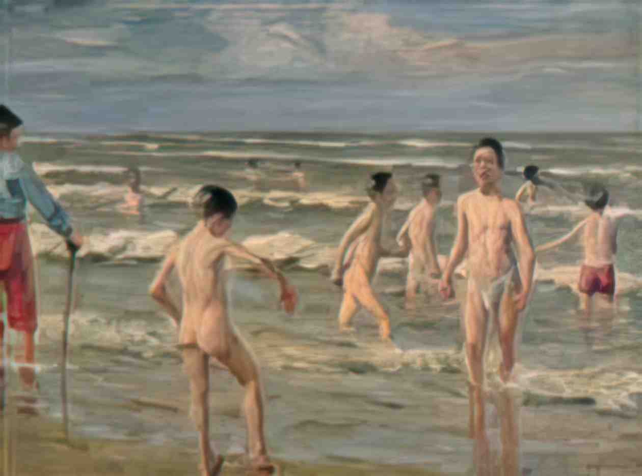 Max Liebermann bathing boys 1900 Art A4 Photo Print