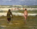Max Liebermann boys bathing with beach warden 1907 Art A4 Photo Print